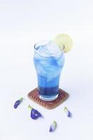 azul chá a partir de clitoria ternatea ou borboleta ervilha flor foto