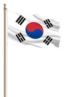 3d bandeira do sul Coréia em uma pilar foto