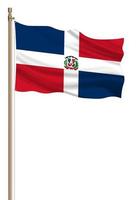 3d bandeira do dominicano república em uma pilar foto