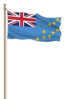3d bandeira do tuvalu em uma pilar foto