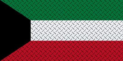 3d bandeira do Kuwait em uma metal foto