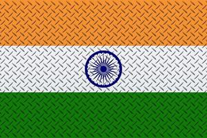 3d bandeira do Índia em uma metal foto