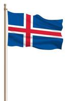 3d bandeira do Islândia em uma pilar foto