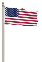 3d bandeira do Unidos estados do América em uma pilar foto