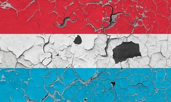 3d bandeira do Luxemburgo em pedra parede foto