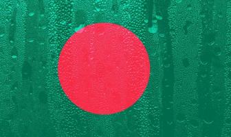 3d bandeira do Bangladesh em uma vidro foto