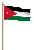 3d bandeira do Jordânia em uma pilar foto