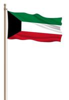 3d bandeira do Kuwait em uma pilar foto