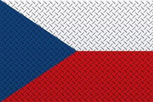 3d bandeira do tcheco em uma metal foto