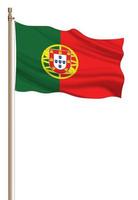 3d bandeira do Portugal em uma pilar foto