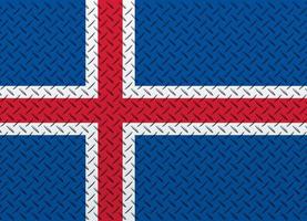 3d bandeira do Islândia em uma metal foto