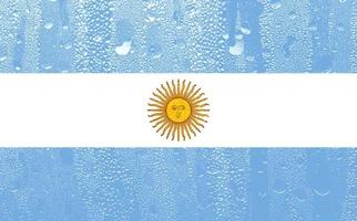 3d bandeira do Argentina em uma vidro foto