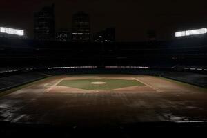 profissional beisebol grande arena. neural rede ai gerado foto