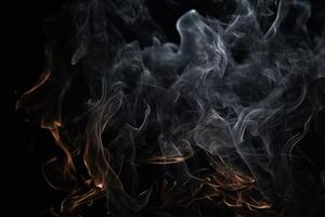 Preto fumaça chama onda ilustração abstrato fundo com generativo ai foto