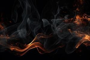 Preto fumaça chama onda ilustração abstrato fundo com generativo ai foto