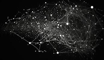 geométrico gráfico fundo molécula e comunicação. conectado linhas com pontos. ai gerado. foto