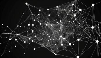 geométrico gráfico fundo molécula e comunicação. conectado linhas com pontos. ai gerado. foto