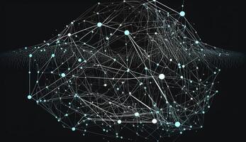 geométrico gráfico fundo molécula e comunicação. conectado linhas com pontos. ai gerado. foto