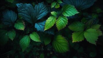 verde floresta folhas, ai gerado imagem foto