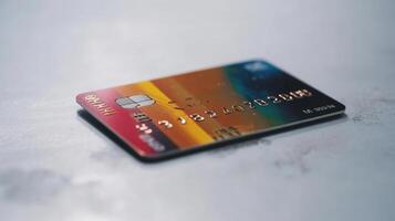 minimalista crédito cartão, gerado ai imagem foto