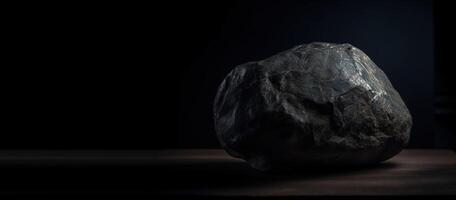 jeremejevite é uma raro precioso pedra eremeita em uma Preto fundo. ai gerado. cabeçalho bandeira brincar com espaço. foto
