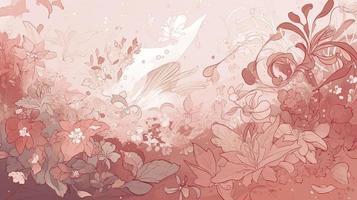 aguarela floral arranjo e aguarela fundo em uma Rosa fundo, dentro a estilo do vestígio monótono, Alto resolução, luz vermelho e luz rosa, gerar ai foto
