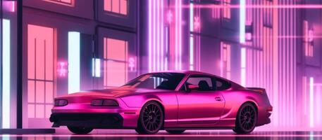 roxa Rosa retro estilo carro cyberpunk generativo ai foto