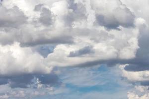 azul céu fundo com branco cumulus fofo nuvens. foto