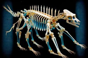 fechar acima do uma esqueleto do uma cachorro. generativo ai. foto