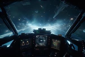 cockpit espaço batalha. gerar ai foto