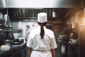 mulher chefe de cozinha cozinha. gerar ai foto