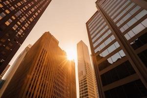 escritório construção pôr do sol. gerar ai foto