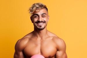 ai generativo retrato do uma bonito muscular homem foto