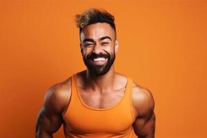 ai generativo retrato do uma bonito muscular homem foto