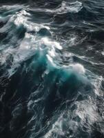 Visão ondas dentro a oceano através da zangão , generativo ai foto