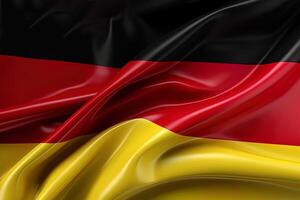 preto, vermelho, e ouro fundo, acenando a nacional bandeira do Alemanha, acenou uma altamente detalhado fechar-se. ai gerado foto