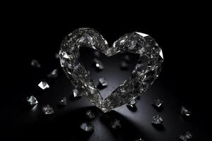 diamantes formando uma coração ai gerado foto