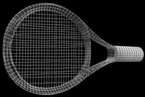 3d tênis raquete ilustração. ai gerado foto