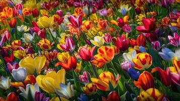 primavera floresce tulipas, digital arte ilustração, generativo ai foto