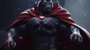 muscular gorila Super heroi, digital arte ilustração, generativo ai foto