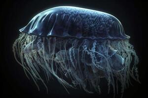 medusa brilhando dentro a escuro, criada com generativo ai foto