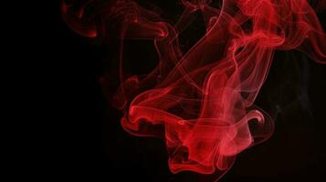 vermelho fumaça em Preto fundo. abstrato colorida fumaça em Preto fundo. foto