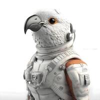 astronauta isolado em uma branco fundo. 3d ilustração., ai generativo imagem foto