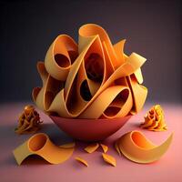 massa dentro uma vaso em uma Rosa fundo. 3d Renderização, ai generativo imagem foto