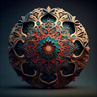 3d abstrato fractal mandala, computador gerado ilustração., ai generativo imagem foto