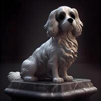 escultura do uma cachorro dentro a Formato do uma leão, ai generativo imagem foto