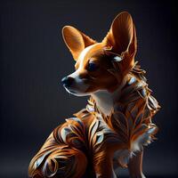 retrato do uma chihuahua cachorro. 3d Renderização, ai generativo imagem foto