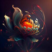 lindo fractal flor. digital obra de arte para criativo gráfico projeto., ai generativo imagem foto