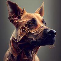 digital 3d ilustração do uma cachorro cabeça com abstrato padrão, ai generativo imagem foto