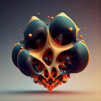 abstrato fractal fundo. 3d Renderização, 3d ilustração., ai generativo imagem foto